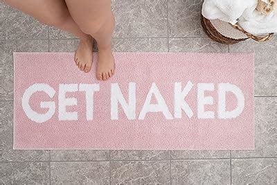 Amazon BBSET Cute Pink Bathroom Rugs Decor Funny Get Naked Bath Mat Machine Washable Bath