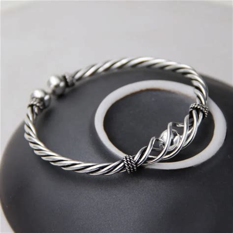 Jinse Real Pure Sterling Silver Bangles Women Bracelets