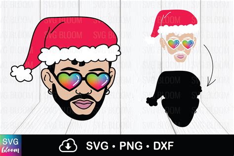 Bad Bunny Christmas Hat Layered Svg Graphic By Svg Bloom · Creative Fabrica