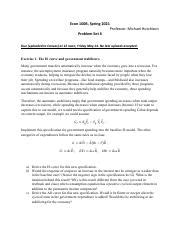 Problem Set 6 S21 Hutchison Pdf Econ 100B Spring 2021 Professor