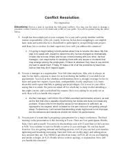 02 Activity 2 Conflict Resolution Docx Conflict Resolution The