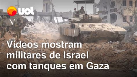 Tanques de guerra tiros e militares em terra Israel divulga vídeo de