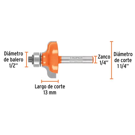 Ficha Tecnica Broca Para Router Pecho Paloma 1 1 4 Con Balero Truper