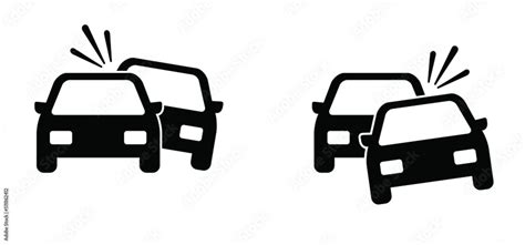 Overturned Car Or Collision Of Cars Pictogram Cartoon Car Crash