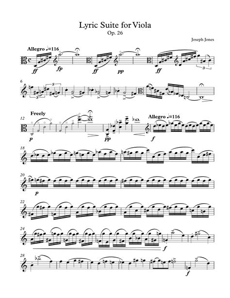 Lyric Suite For Solo Viola Op 26a By Joseph Jones Sheet Music For