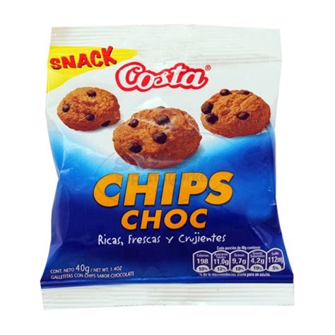 Galletitas Costa Mini Chips Choc Bsa 40gr Supermercados Stock