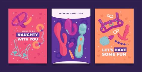 Premium Vector Hand Drawn Sex Toys Cards