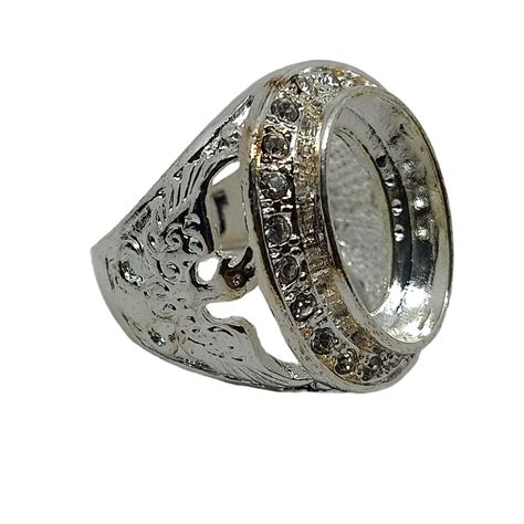 Jual Emban Cangkang Ring Cincin Silver Alpaka Tanam X Vee Cincin