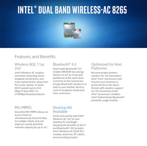 Buy Intel Dual Band Wireless-AC 8265 Network Adapter with Bluetooth ...