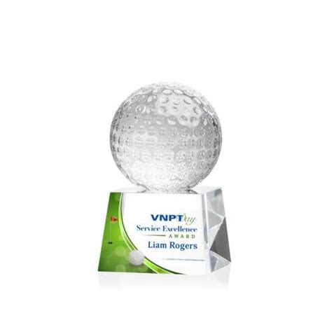 Golf Ball Full Color Globe On Robson Crystal Award OPV8502 RC Awards