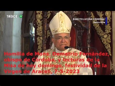 Homil A De Mons Demetrio Fern Ndez Y Lecturas De Hoy Festividad De