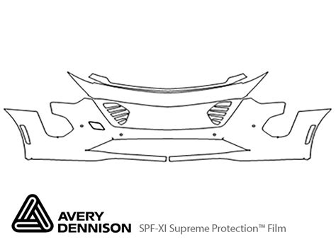 Avery Dennison™ Cadillac Ct6 2019 2020 Bumper Paint Protection Kit Clear Bra Ppf