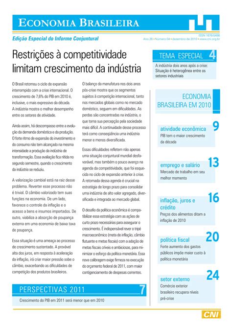 A Economia Brasileira Em 2010 E Perspectivas Para 2011 Pdf