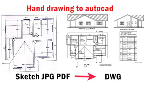 Convert Hand Sketch Image Or Pdf Drawing To Autocad By Slspeed Fiverr