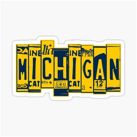 Michigan License Plate Sticker For Sale By Csachs Redbubble