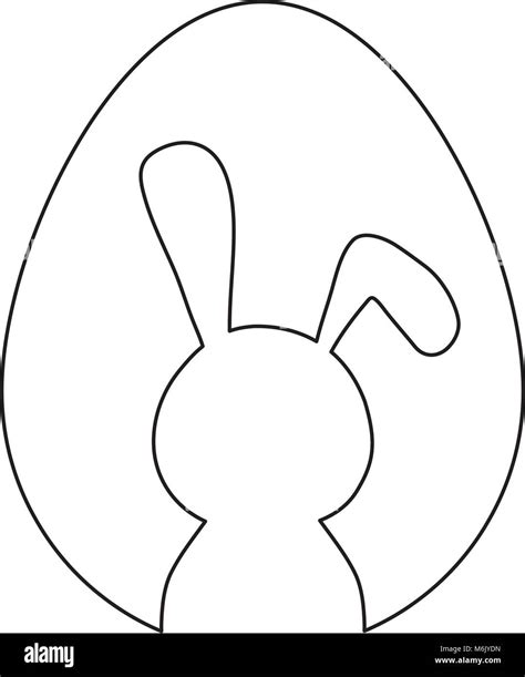 El Conejo de pascua silueta incoloros sobre fondo blanco ilustración