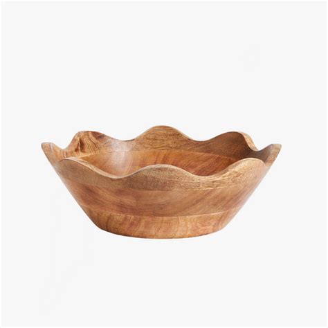 Scalloped Wood Fruit Bowl Artisan Made Salad Bowl Dear Keaton