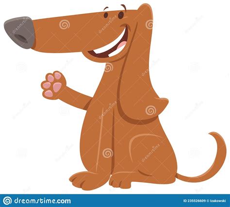Caricatura De Perro Marrón Feliz Personaje Animal Ilustración Del