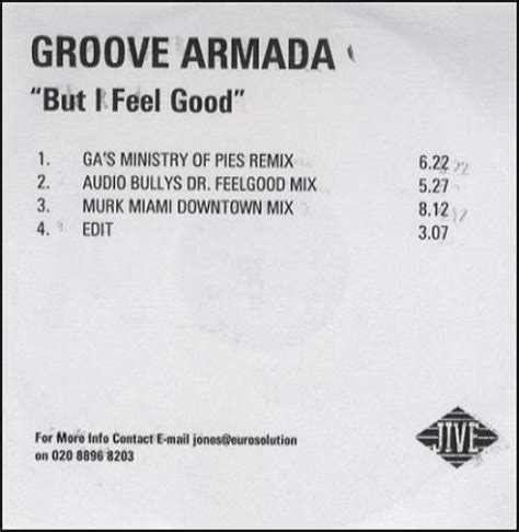 Groove Armada But I Feel Good Uk Promo Cd R Acetate