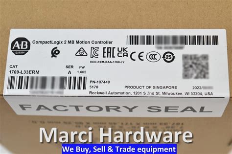 Sealed Surplus Allen Bradley 1769 L33erm A Compactlogix 5370 L3 Enet