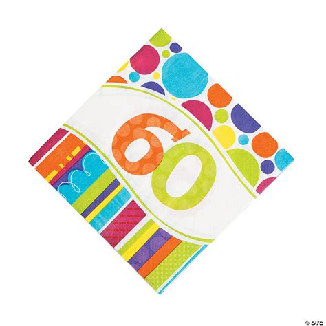 Bright And Bold 60th Birthday Luncheon Napkins