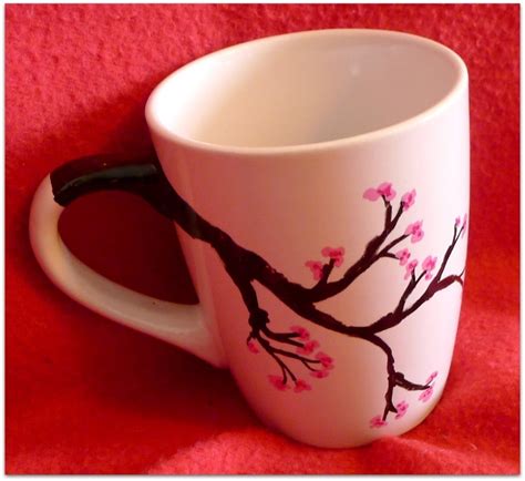 Cherry Blossom Hand Painted Mug How To Make A Cup Mug Home DIY