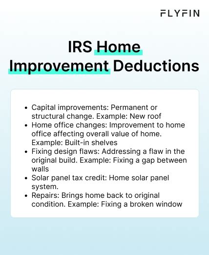 Self Employed Home Improvement Deductions