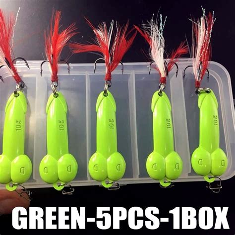 Pcs Box Penis Fishing Lures Spoon Lure Feather Hard Bait Hook Vib