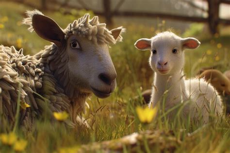 Premium Photo Adorable Farm Animal Interactions