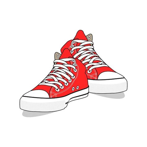 Zapato Converse Rojo Alto Vector De Imagen E Ilustraci N Vector Premium