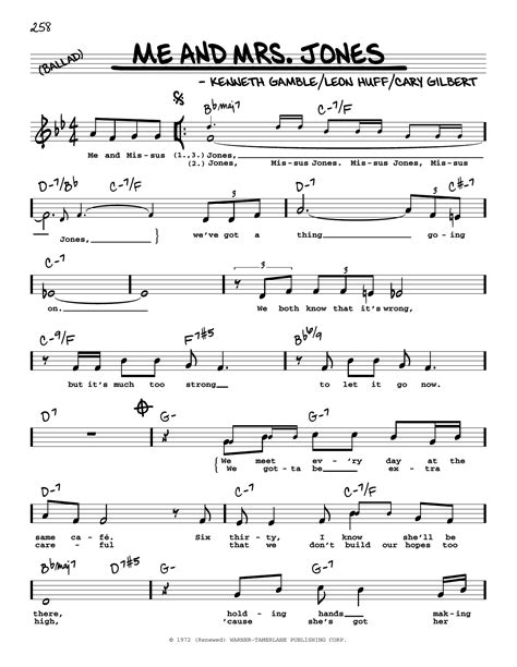 Cary Gilbert Me And Mrs Jones High Voice Sheet Music Notes Download Printable Pdf Score