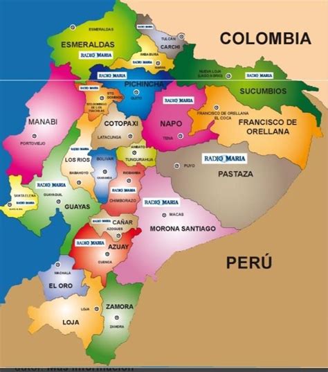 dibuja el mapa del Ecuador con sus límites y regiones Brainly lat