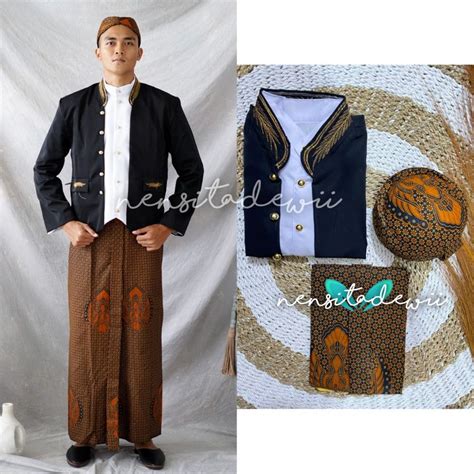 Jual Set Hthb Baju Adat Jawa Solo Model Hewes Bordir Motif