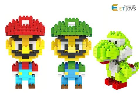 Game Super Mario Bros Blocks Mario Luigi Yoshi Building Blocks Toys Action Figures Educational ...