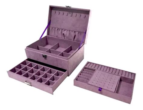 Estuche Caja Joyer A Multifuncional Grand Capacidad Morado Env O Gratis