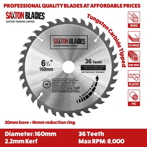 TCT Circular Blade 160mm Pack D Saxton Blades