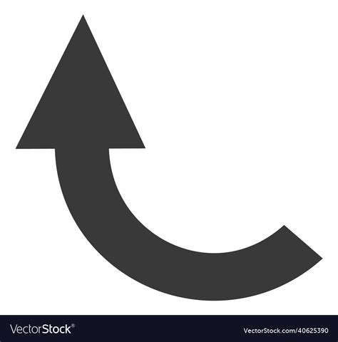 Curved up arrow left pointing sign return symbol Vector Image