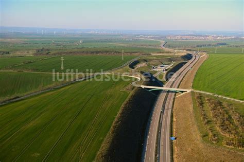 Bretleben aus der Vogelperspektive Autobahn Raststätte der BAB A71