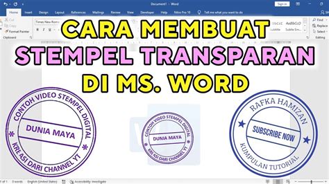 Cara Membuat Stempel Di Word YouTube