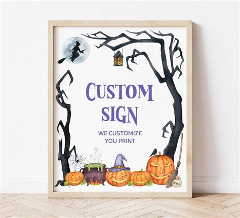 Halloween Party Custom Sign Halloween Baby Shower Halloween | Etsy