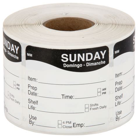 DAYMARK Black Sunday Food Safety Label 800MX1 IT120156 7 SUN