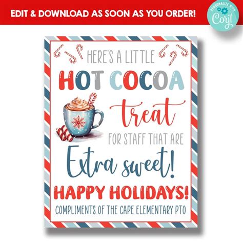 Hot Cocoa Bar Flyer Editable Etsy