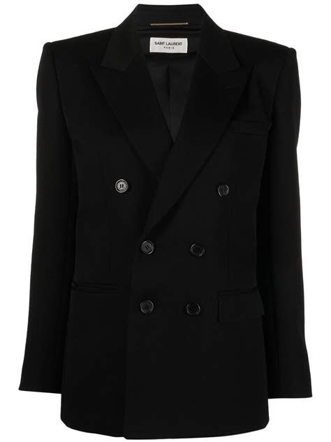 Saint Laurent Peak Lapel Double Breasted Blazer Farfetch