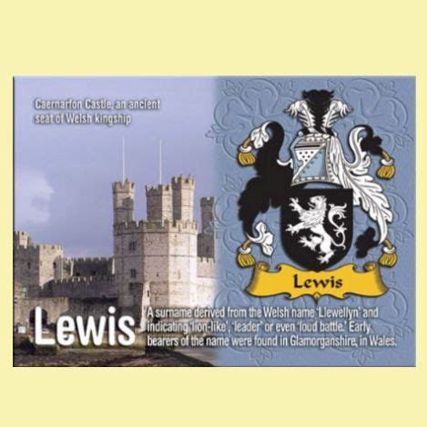 Lewis Coat of Arms English Family Name Fridge Magnets Set of 2 - For ...