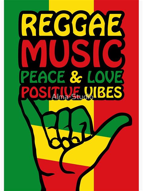 Reggae Music Shaka Hand Peace And Love Positive Vibes Sticker By