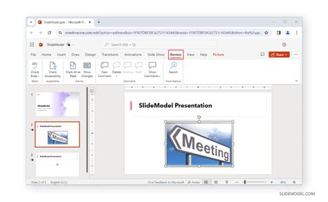 21 Review Tab In Powerpoint Online Slidemodel