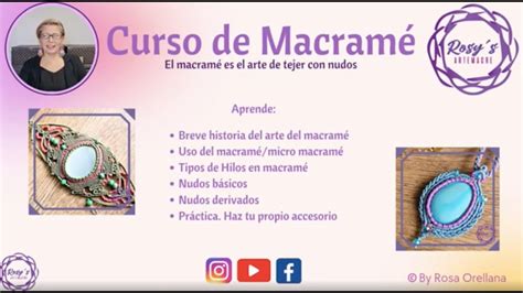 Curso básico de Macramé Y también si quieres reforzar tus