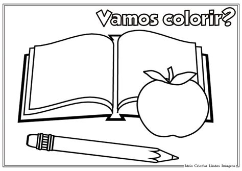 Desenho De Material Escolar Para Colorir Volta às Aulas