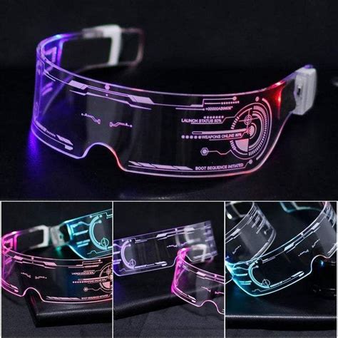 Futuristic Cyberpunk Led Visor Glasses Color Change Aparatos De