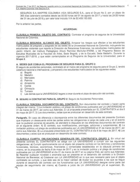 Contrato De La Union Temporal Axa Colpatria Seguros Pedagogia